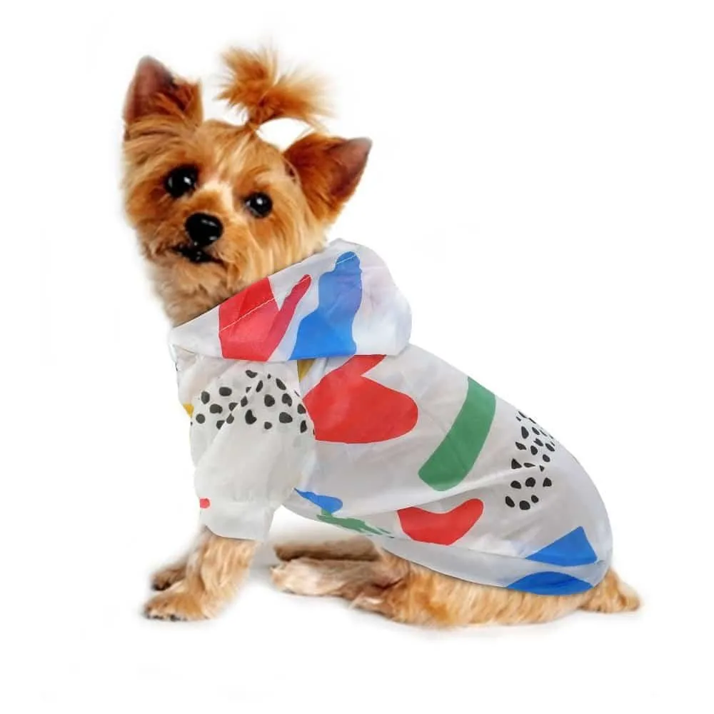 Transparent Patterned Small Dog Raincoat