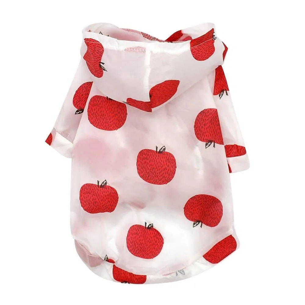 Transparent Patterned Small Dog Raincoat