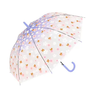Transparent Purple Bunny Umbrella for Kids
