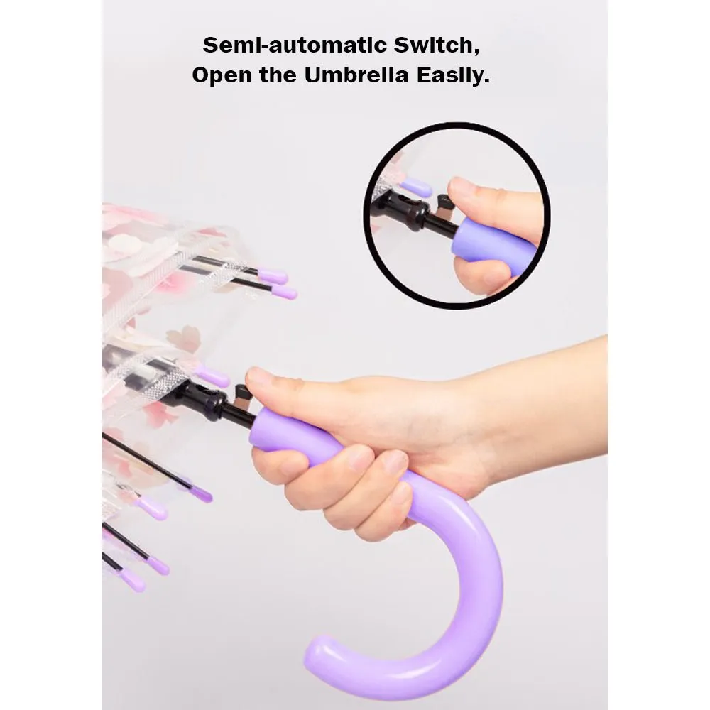 Transparent Purple Bunny Umbrella for Kids