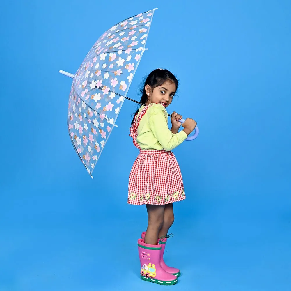 Transparent Purple Bunny Umbrella for Kids