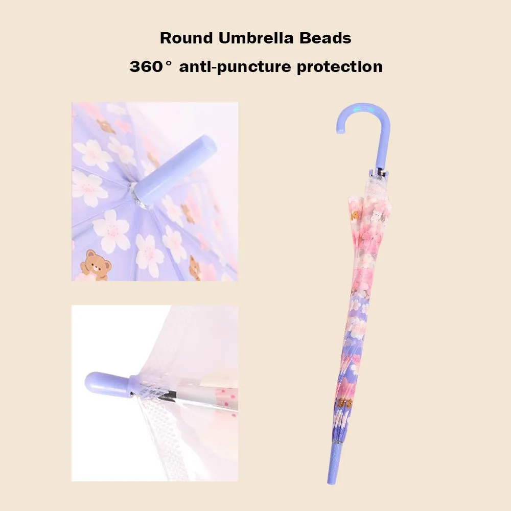 Transparent Purple Bunny Umbrella for Kids