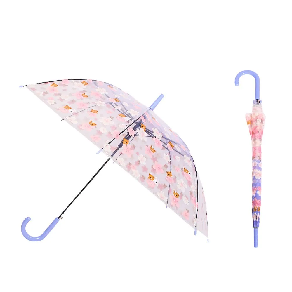 Transparent Purple Bunny Umbrella for Kids