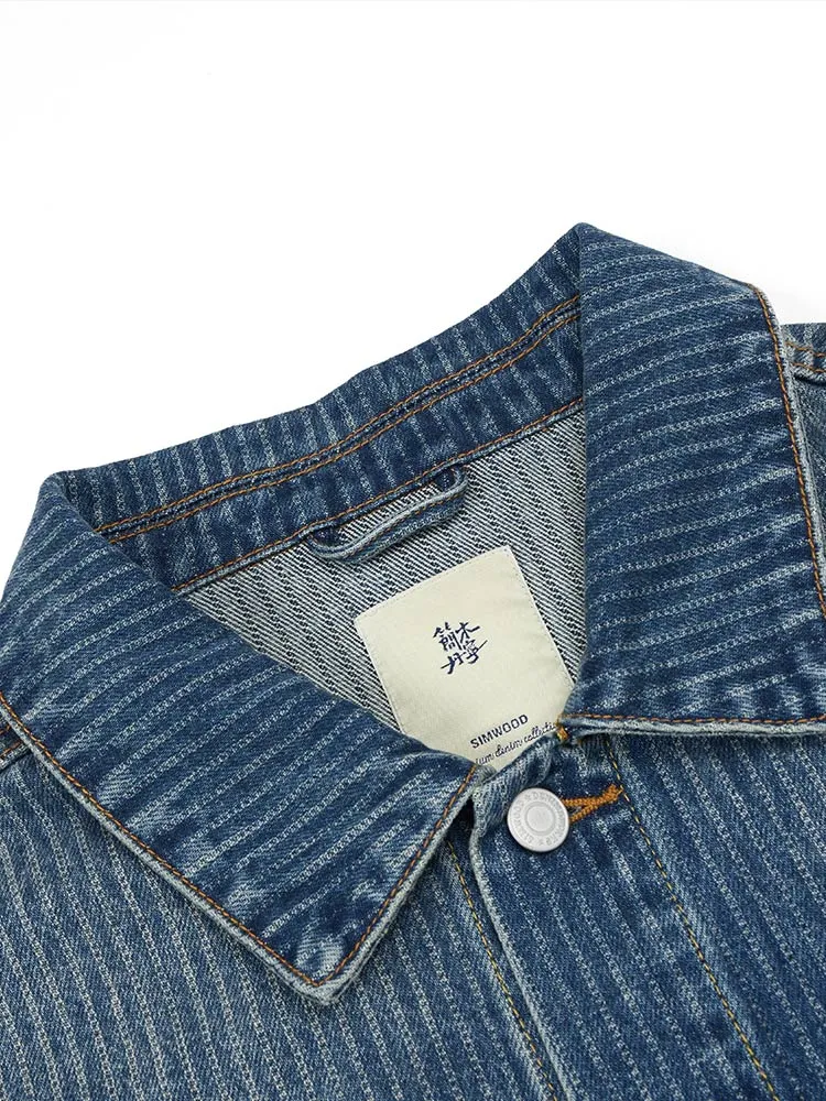 Vertical Striped Denim Jackets