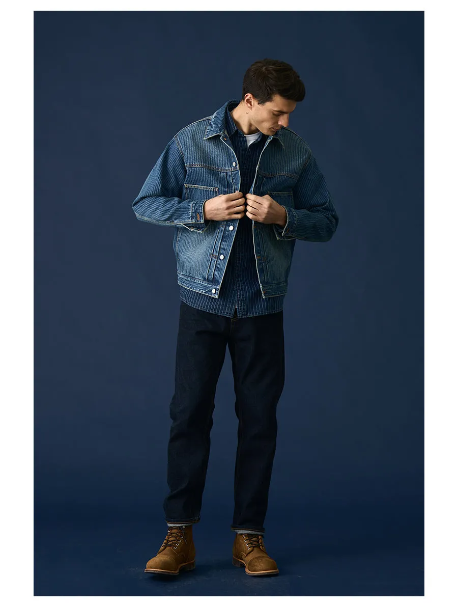 Vertical Striped Denim Jackets
