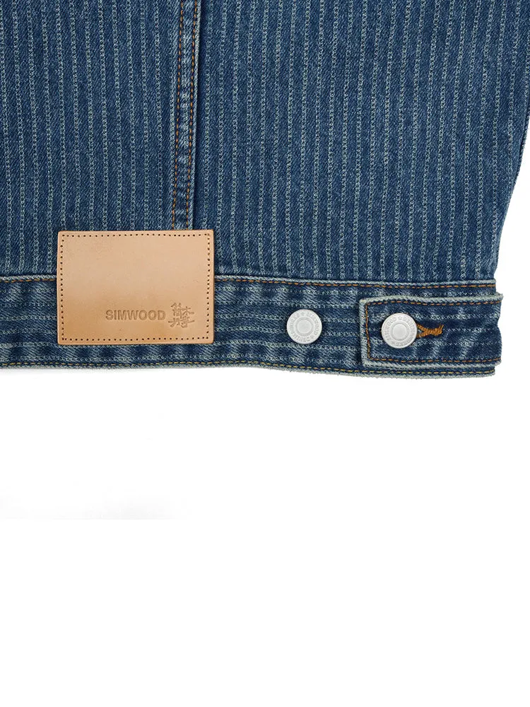 Vertical Striped Denim Jackets