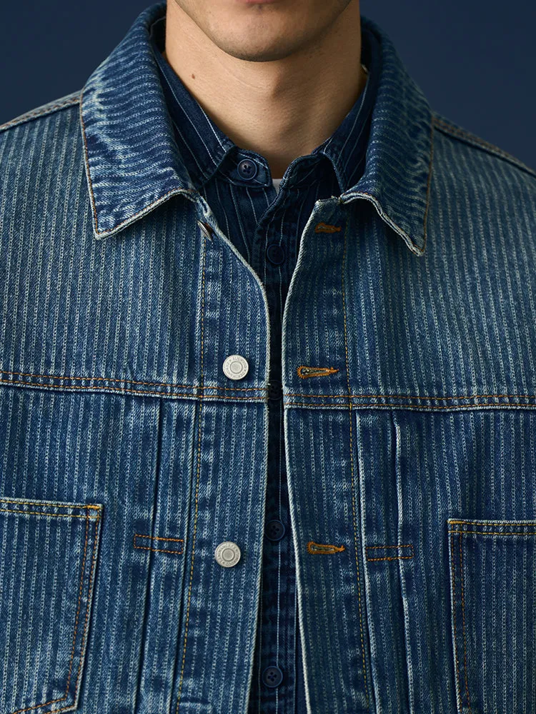 Vertical Striped Denim Jackets