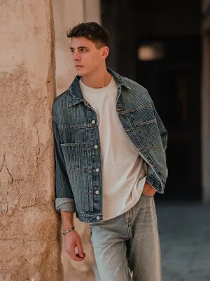 Vertical Striped Denim Jackets