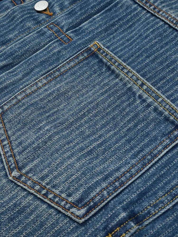 Vertical Striped Denim Jackets