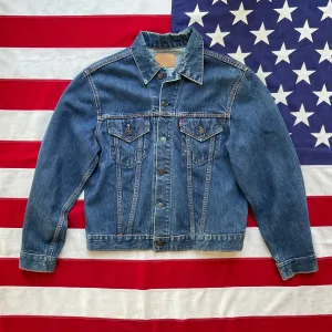 Vintage 1960’s Type 3 LEVI’S Big E 70505-0217 Size 44 Two Pocket Denim Trucker Jacket Made in USA