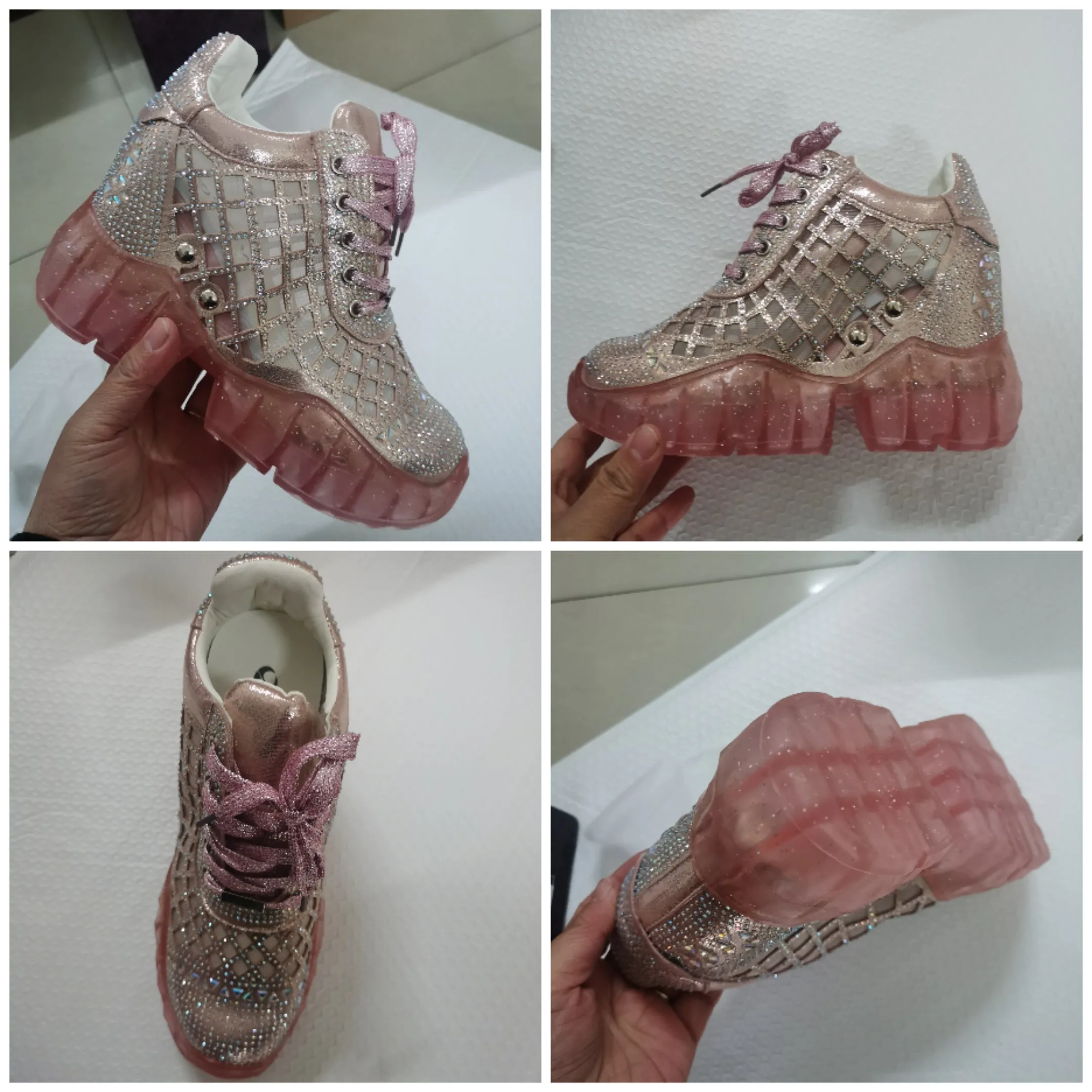 Women Sneakers Platform Bling Bling Crystal