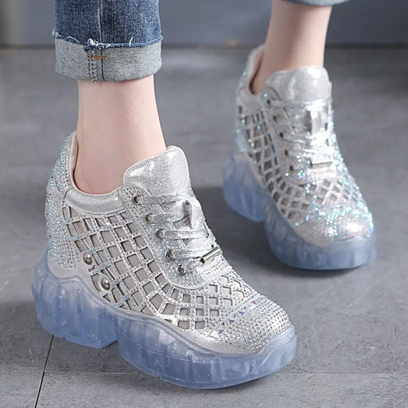 Women Sneakers Platform Bling Bling Crystal