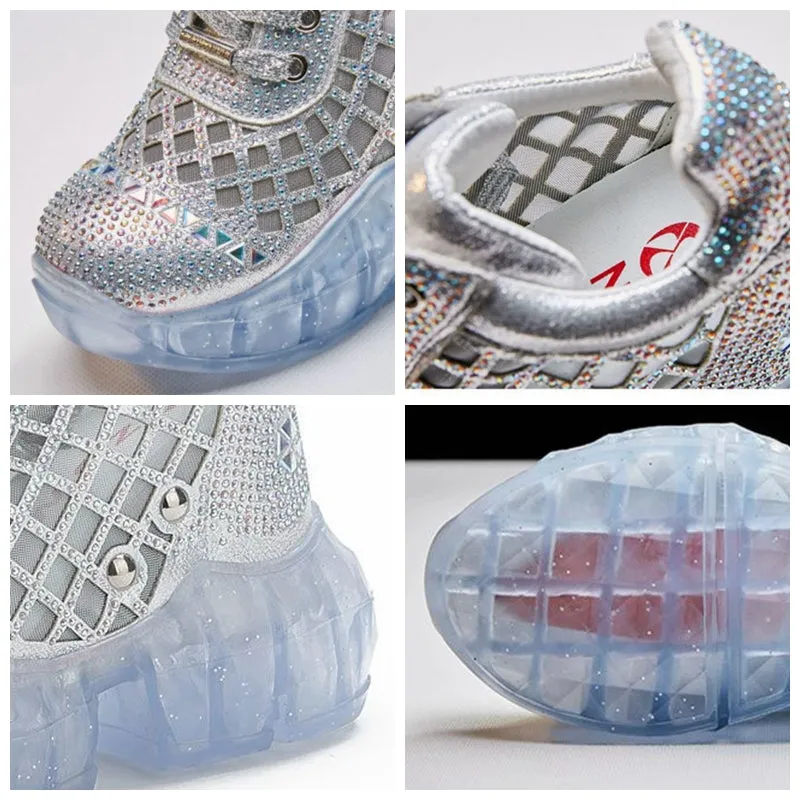 Women Sneakers Platform Bling Bling Crystal