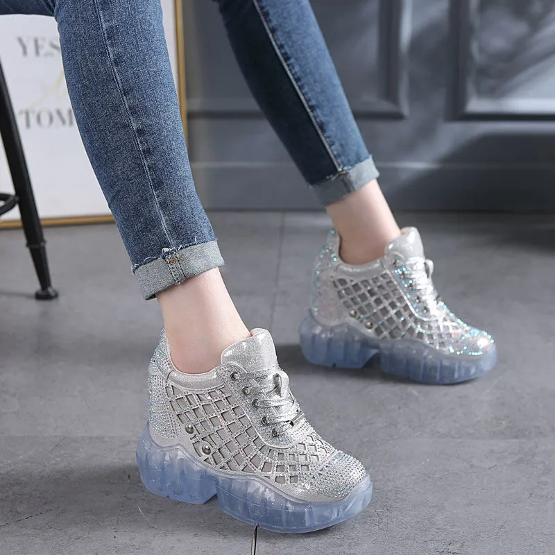 Women Sneakers Platform Bling Bling Crystal