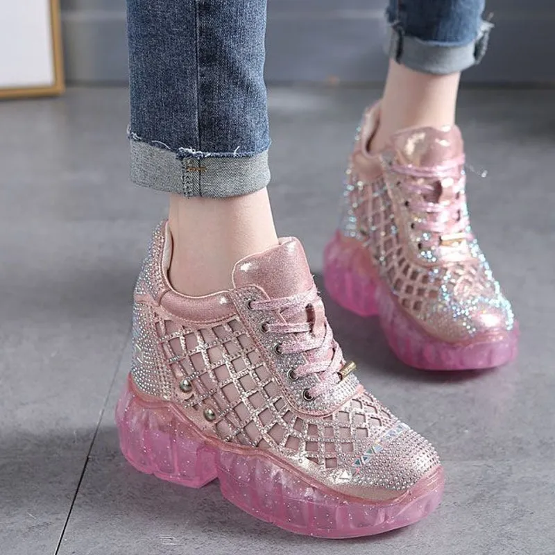 Women Sneakers Platform Bling Bling Crystal