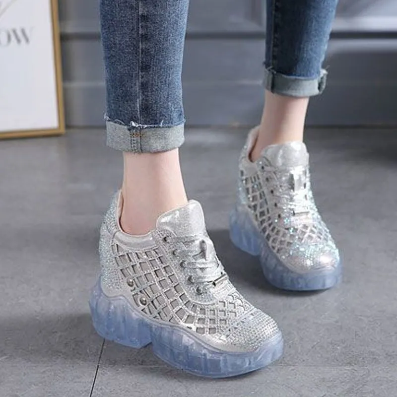 Women Sneakers Platform Bling Bling Crystal