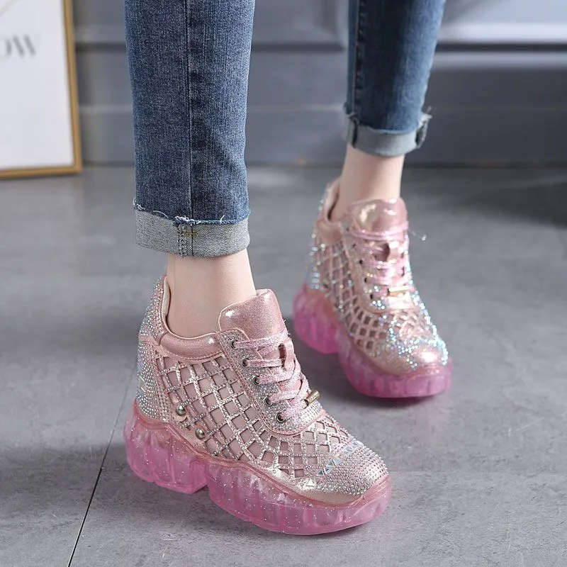 Women Sneakers Platform Bling Bling Crystal