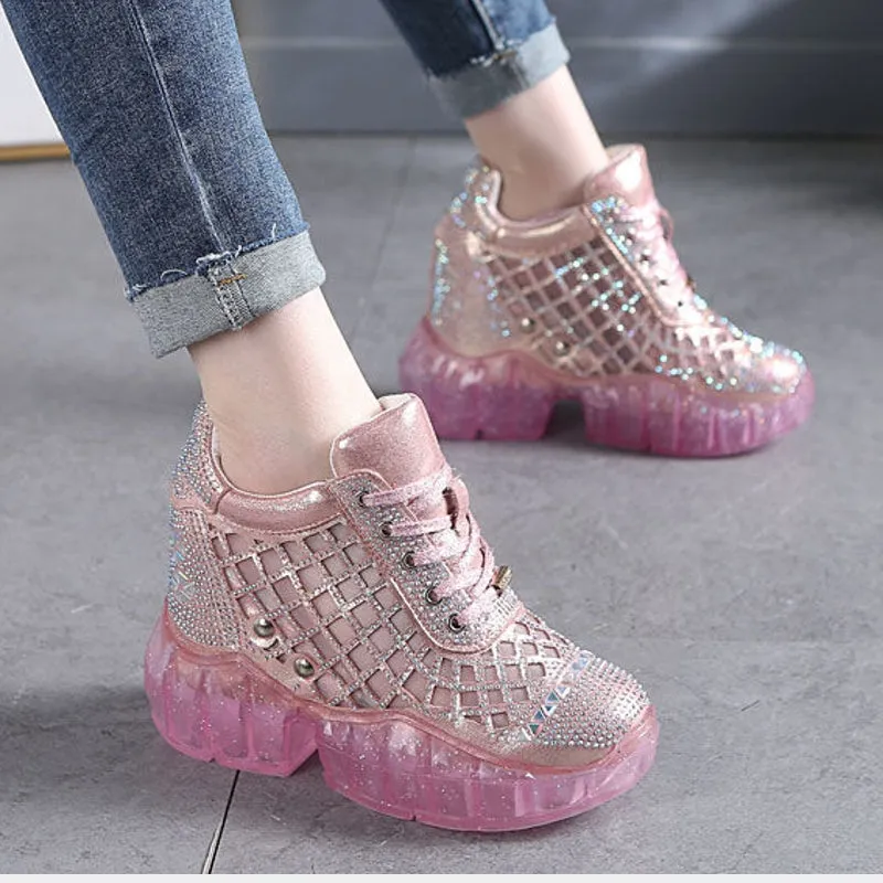 Women Sneakers Platform Bling Bling Crystal