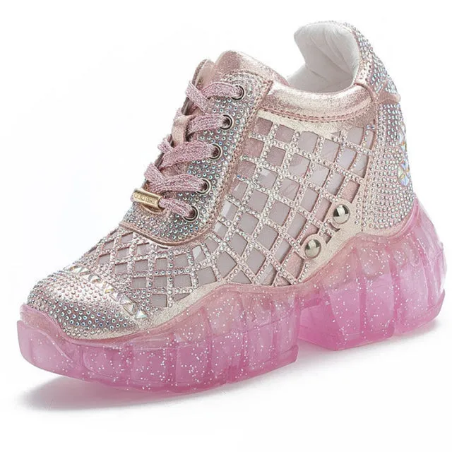 Women Sneakers Platform Bling Bling Crystal