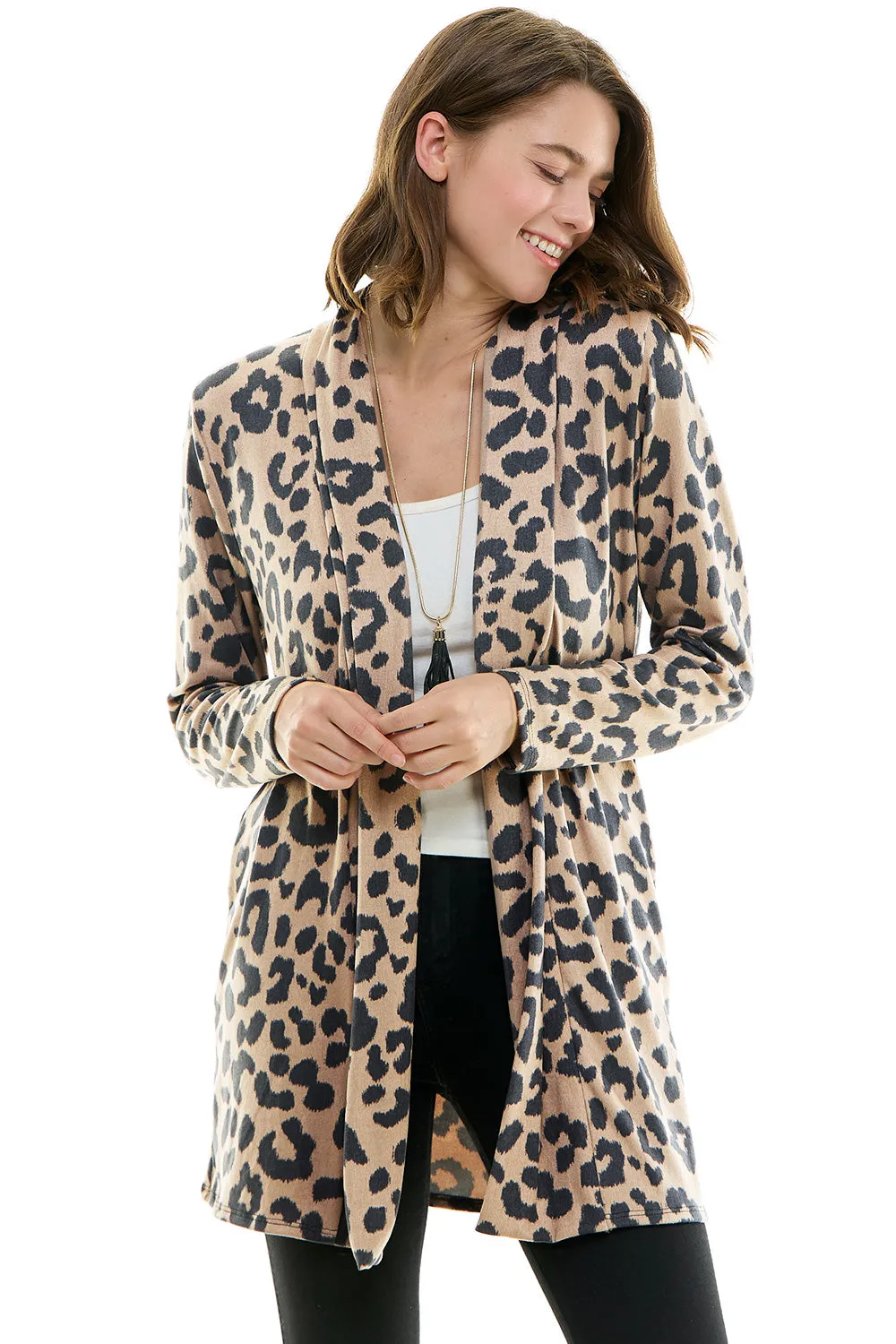 Women's Casual Lightweight Open Front Cardigan and Soft Basic Drape Long Sleeve Sweater Coat (S-3XL)
