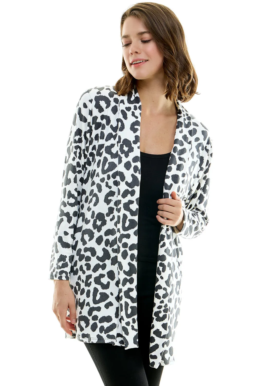 Women's Casual Lightweight Open Front Cardigan and Soft Basic Drape Long Sleeve Sweater Coat (S-3XL)
