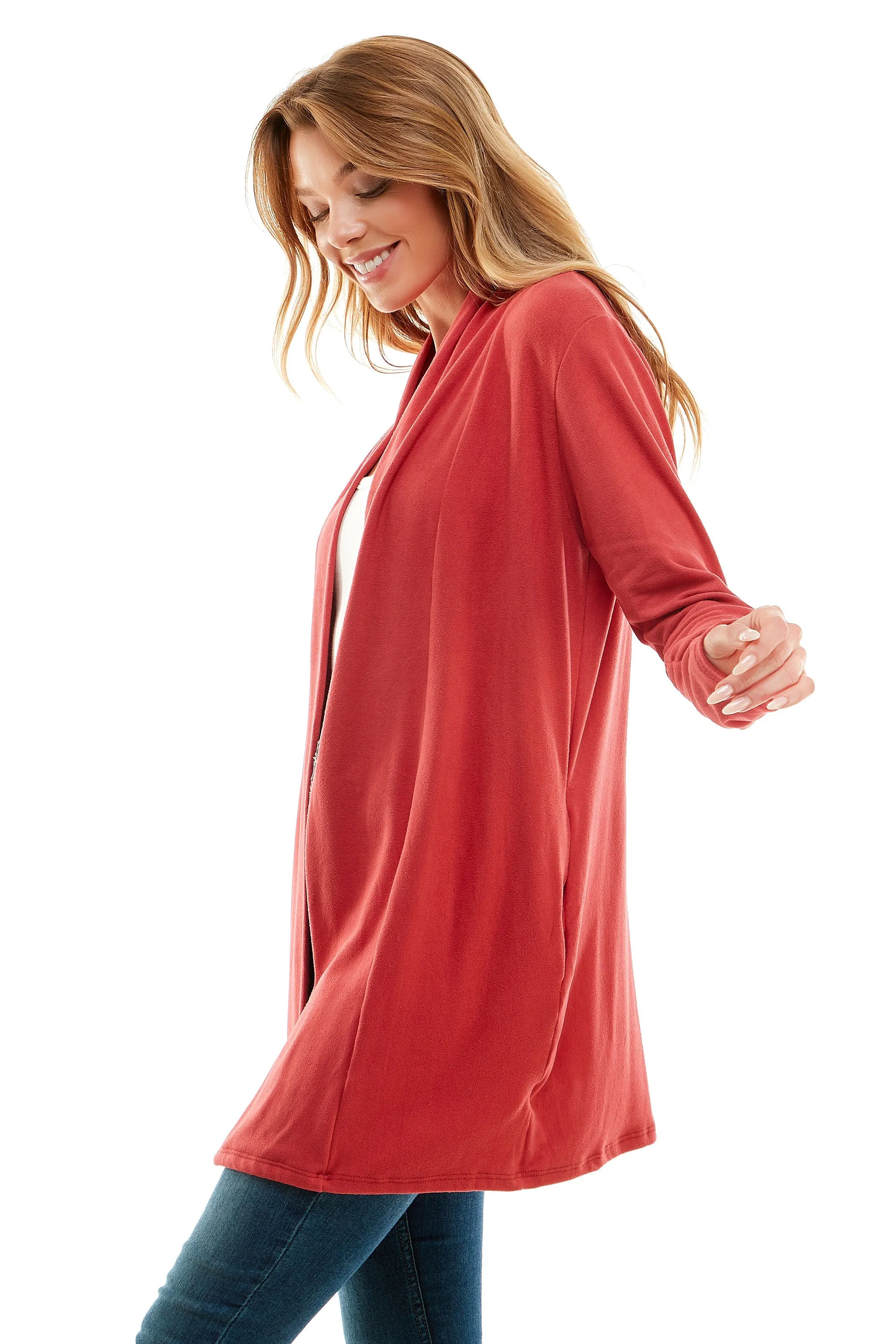 Women's Casual Lightweight Open Front Cardigans with Pockets