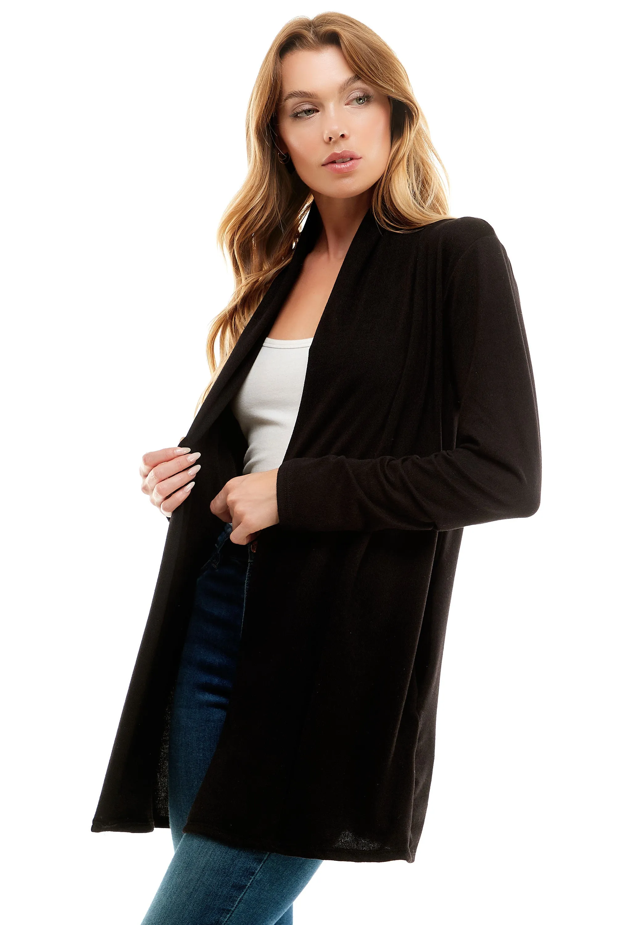 Women's Casual Lightweight Open Front Cardigans with Pockets