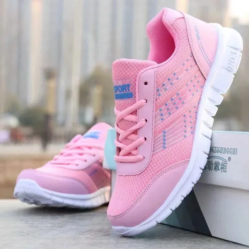 Women’s Casual Sports Sneakers – Breathable Flat Running Shoes