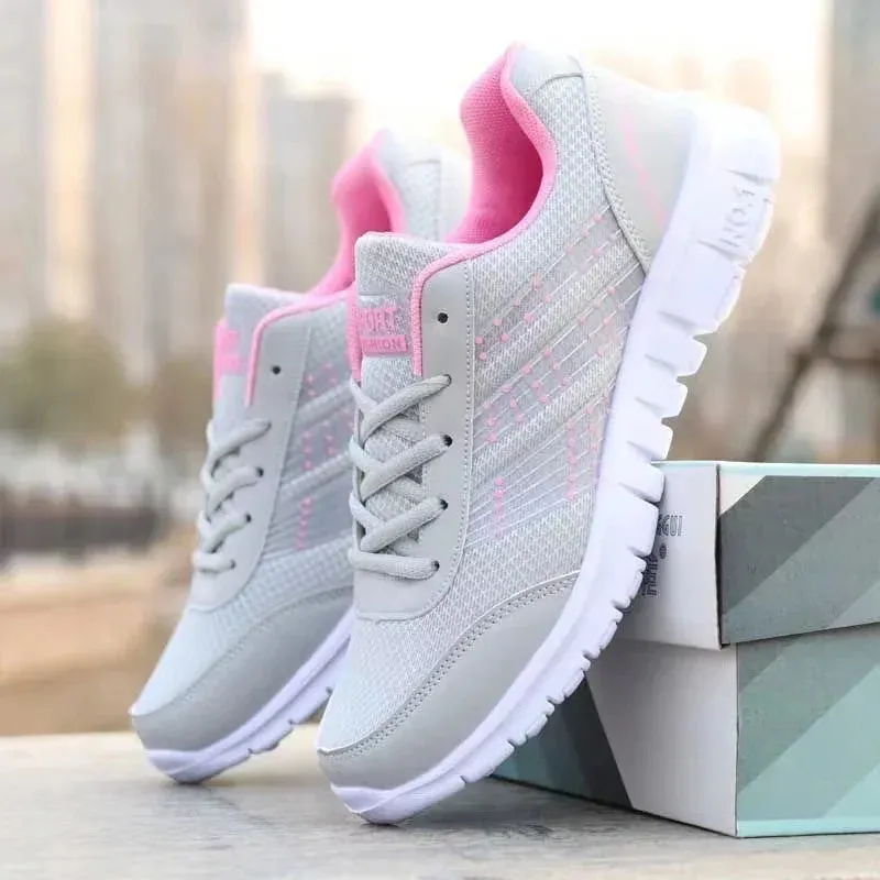 Women’s Casual Sports Sneakers – Breathable Flat Running Shoes