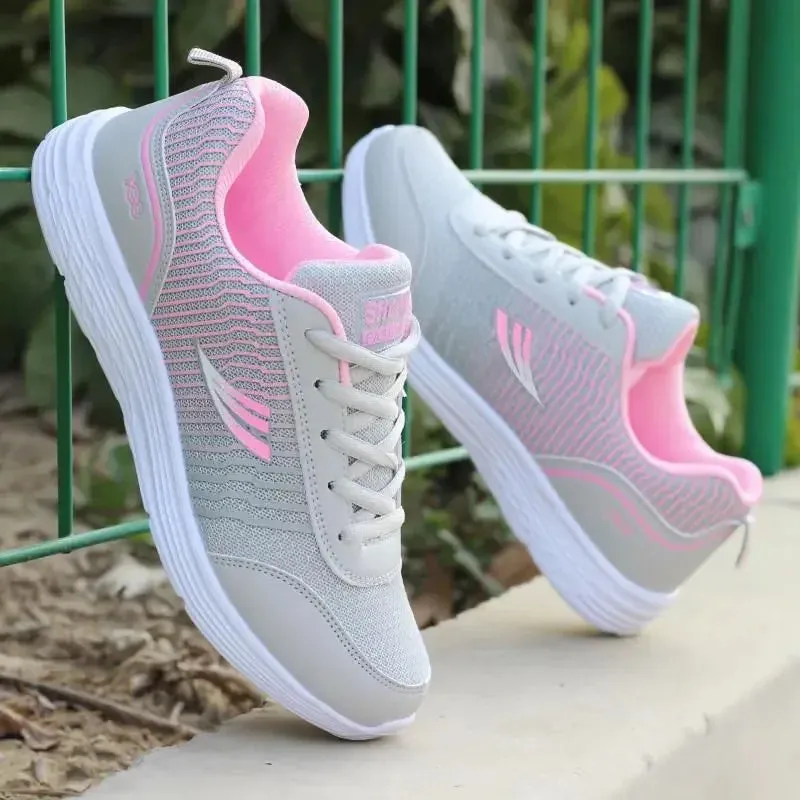 Women’s Casual Sports Sneakers – Breathable Flat Running Shoes
