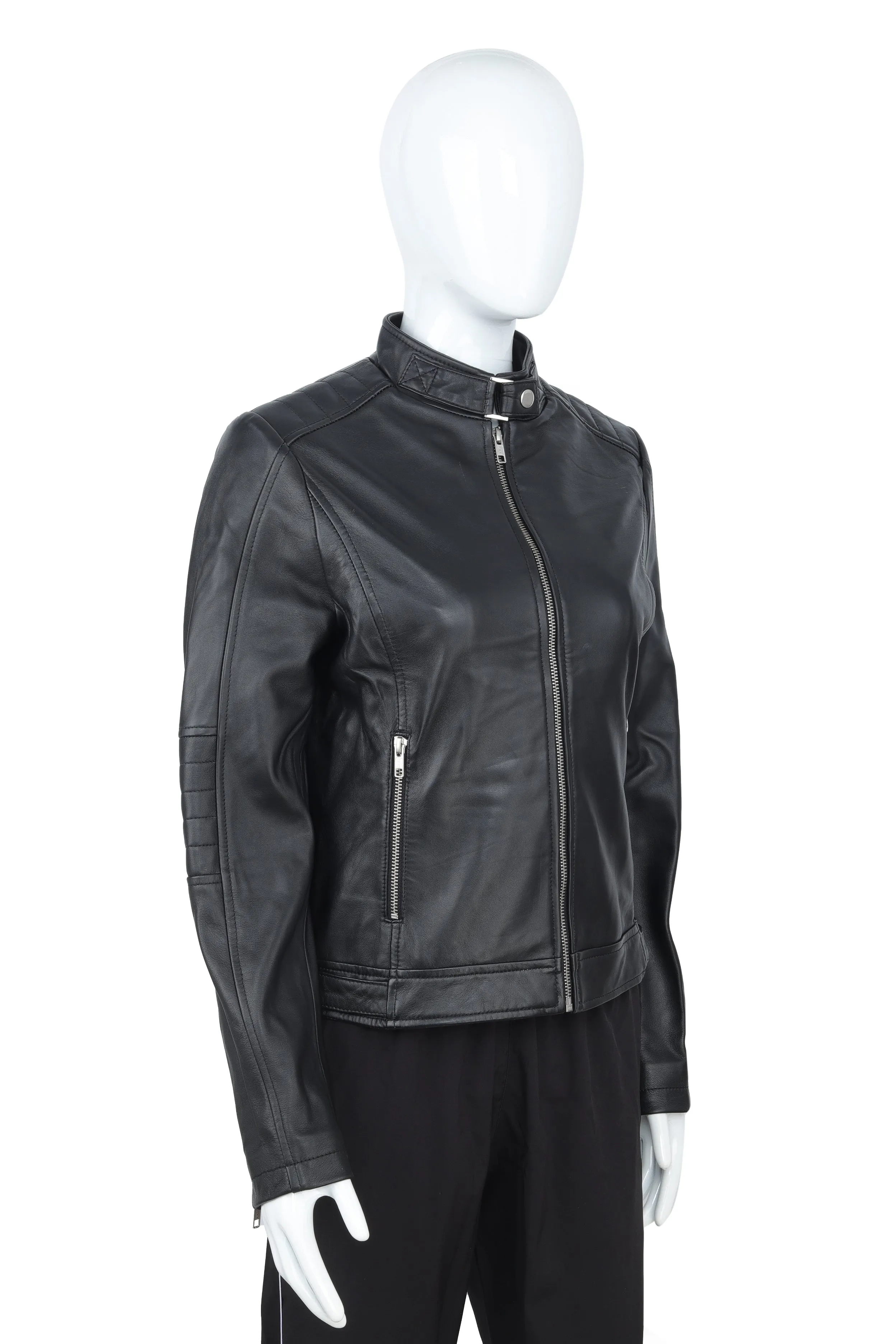 WOMENS LEATHER JACKET 94930 (BLACK)