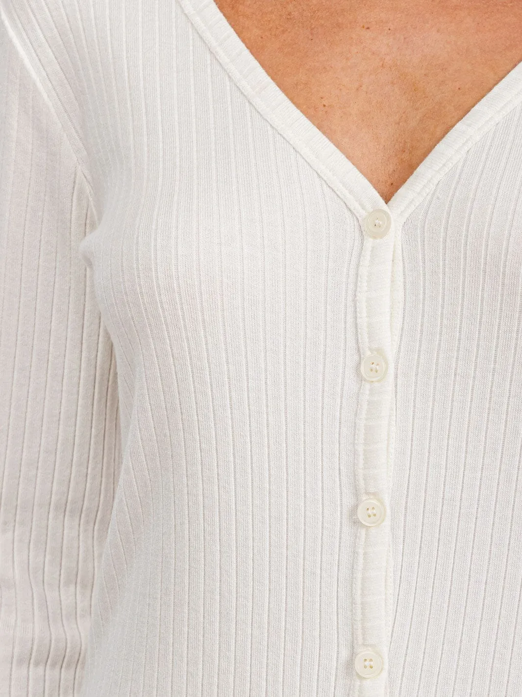 WOMEN'S LONG SLEEVE BUTTON UP RIBBED CARDIGAN