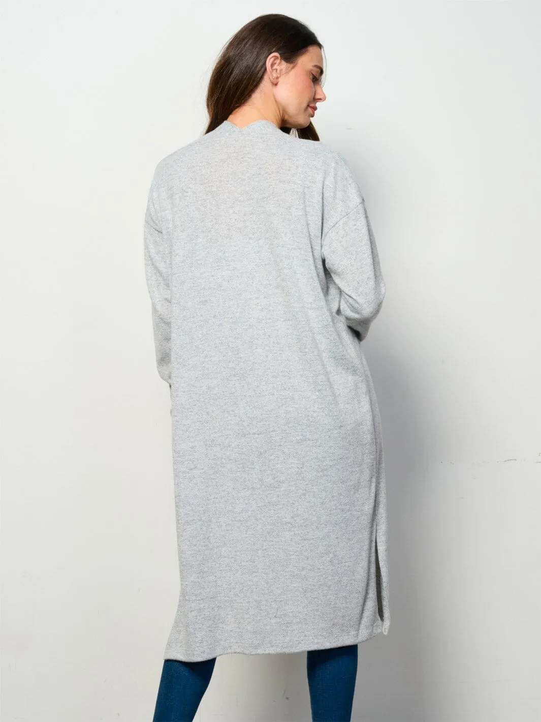 WOMEN'S LONG SLEEVE OPEN FRONT SOLID CARDIGAN