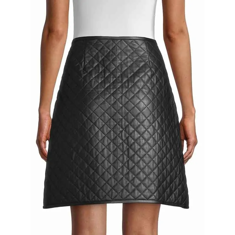 Women’s Quilted Leather Skirt – Edgy & Elegant