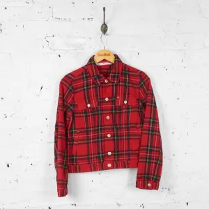 Womens Tommy Hilfiger 90s Tartan Check Jacket - Red - Womens M