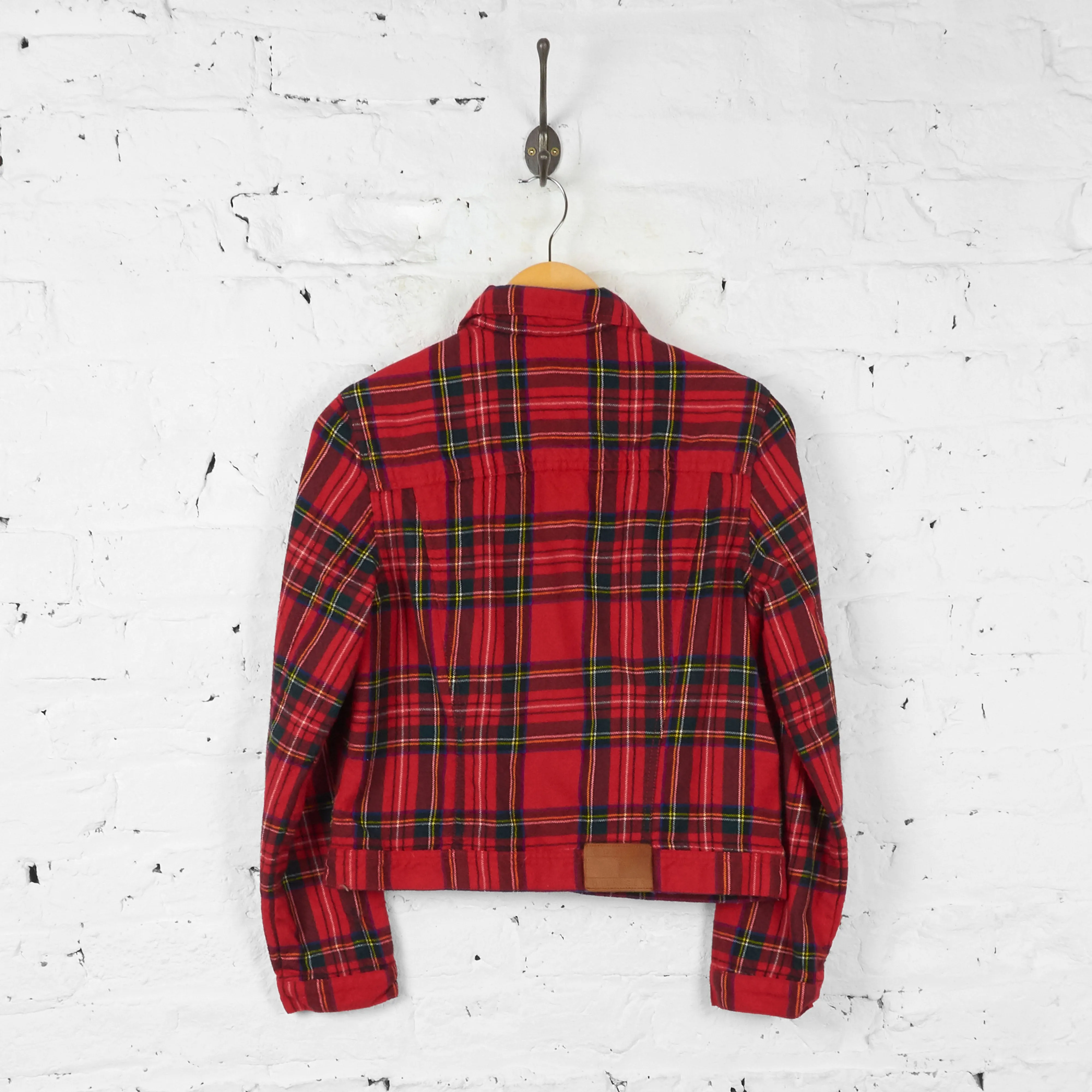 Womens Tommy Hilfiger 90s Tartan Check Jacket - Red - Womens M