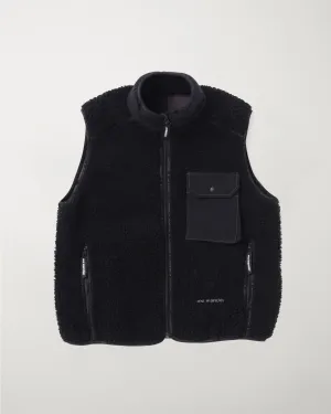 Wool Boa Vest Black