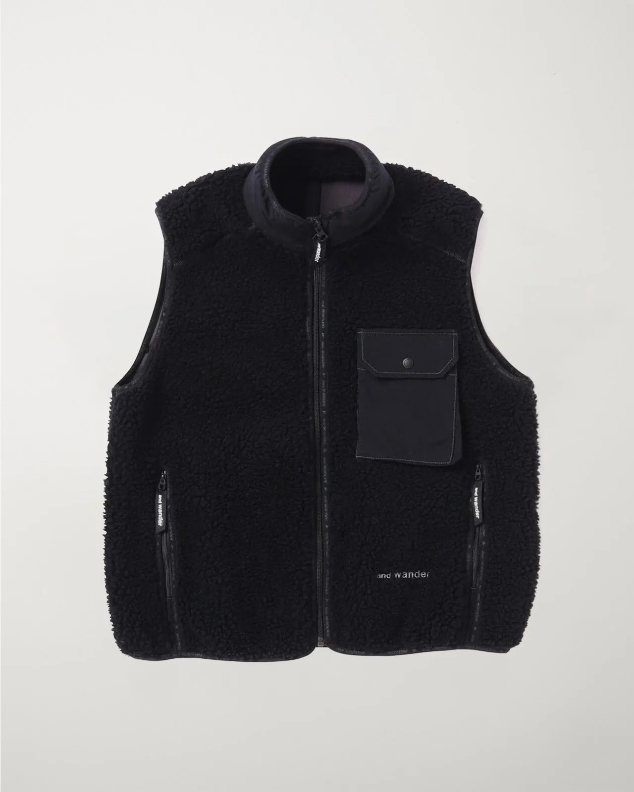 Wool Boa Vest Black