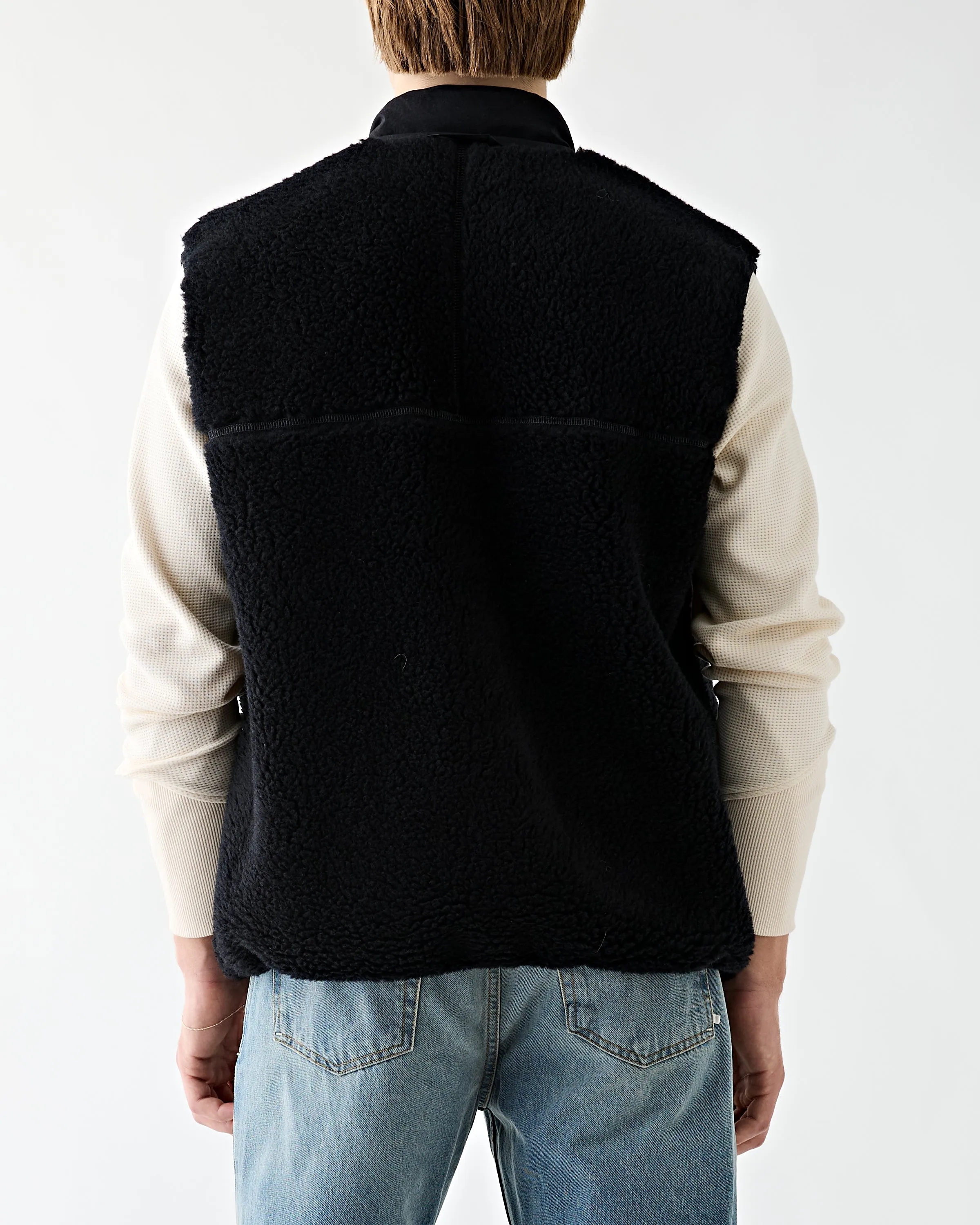 Wool Boa Vest Black