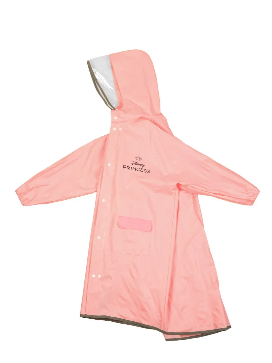 Yellow Bee Girls' Pink Disney Raincoat Featuring with Ariel, Belle, Cinderella, Aurora Design