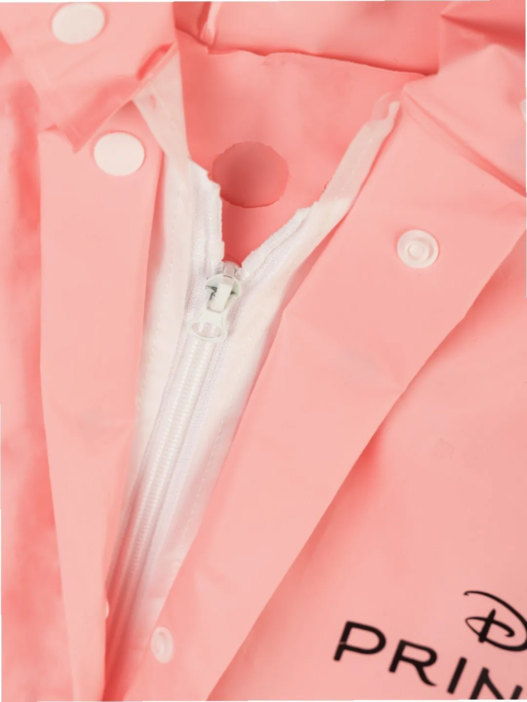Yellow Bee Girls' Pink Disney Raincoat Featuring with Ariel, Belle, Cinderella, Aurora Design
