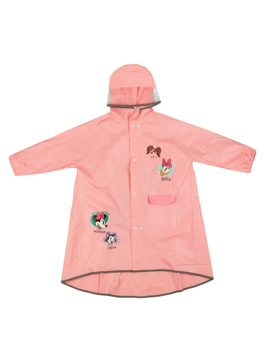 Yellow Bee Girls' Pink Disney Raincoat – Minnie Mouse, Daisy Duck & Figaro “Friends Forever” Design