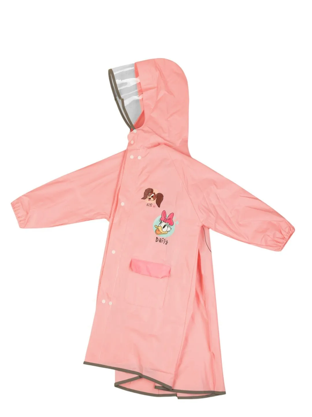 Yellow Bee Girls' Pink Disney Raincoat – Minnie Mouse, Daisy Duck & Figaro “Friends Forever” Design