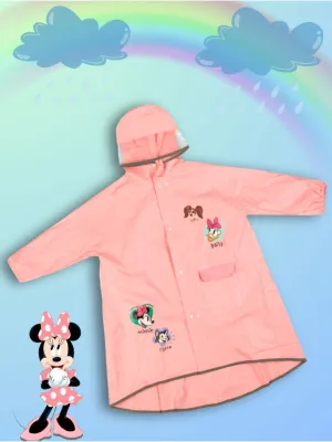 Yellow Bee Girls' Pink Disney Raincoat – Minnie Mouse, Daisy Duck & Figaro “Friends Forever” Design