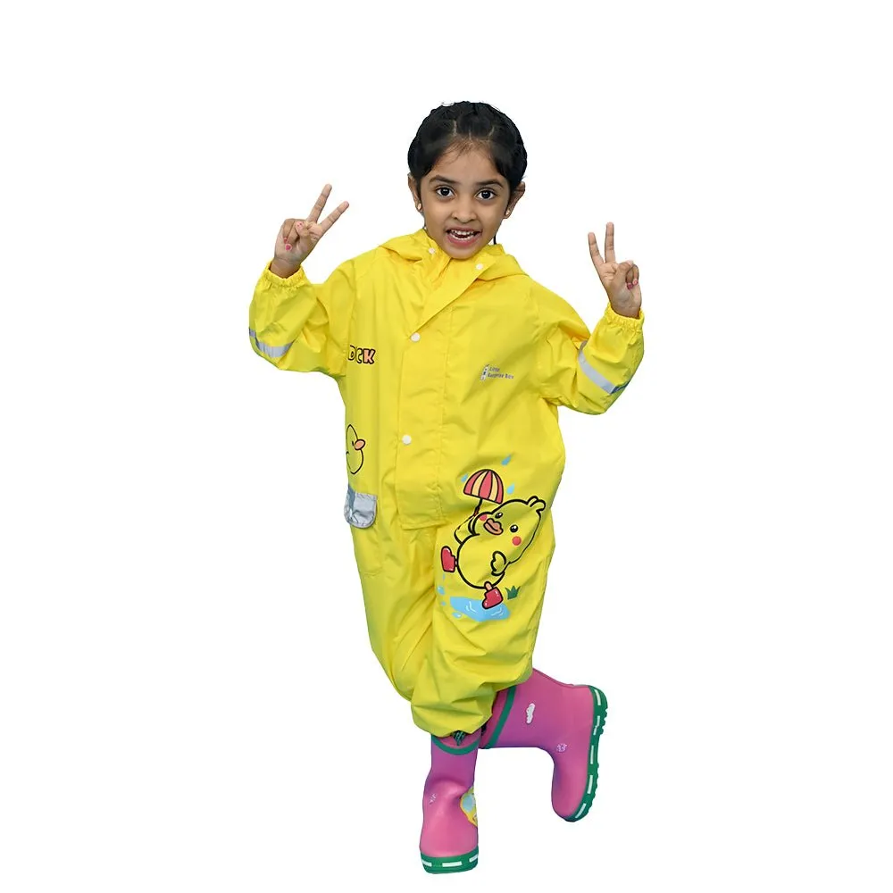 Yellow Duckling theme full Jumpsuit Style Raincoat for Toddlers and Kids