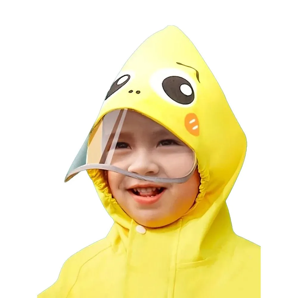 Yellow Parachute Dino theme full Jumpsuit Style Raincoat for Toddlers and Kids